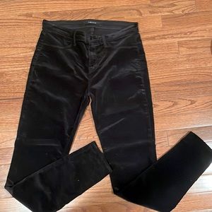 J Brand Black Super Skinny Velvet Pants